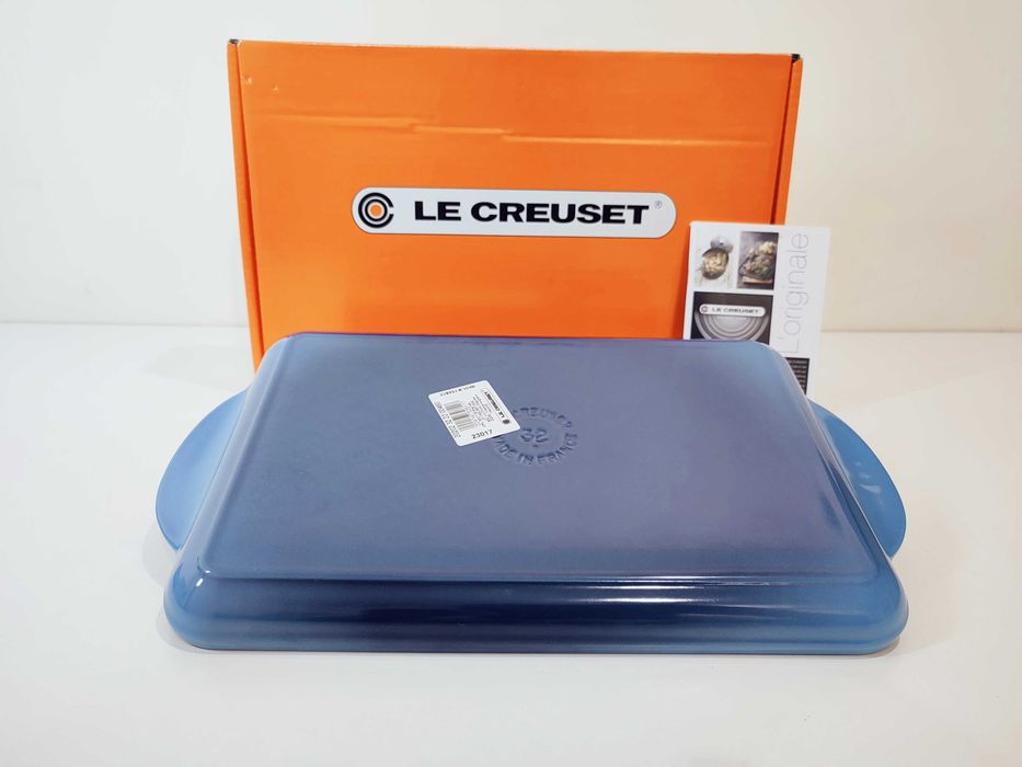 Patelnia grillowa Le Creuset 33 X 22 cm żeliwna lazurowa