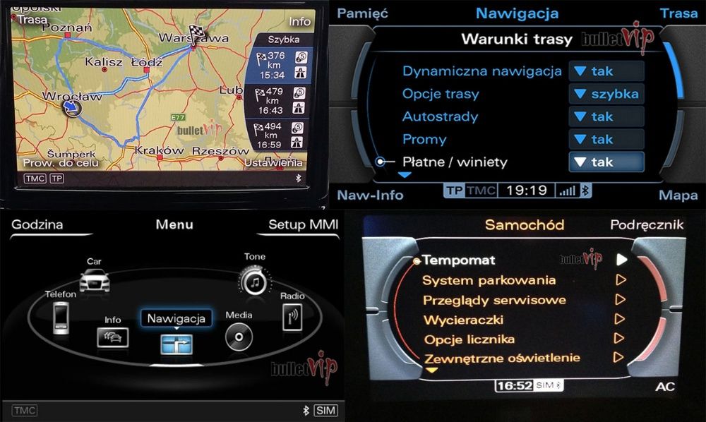 Audi MMI 3G MIB2 RMC Mapa Europy 2024 Nawigacja Polskie Menu