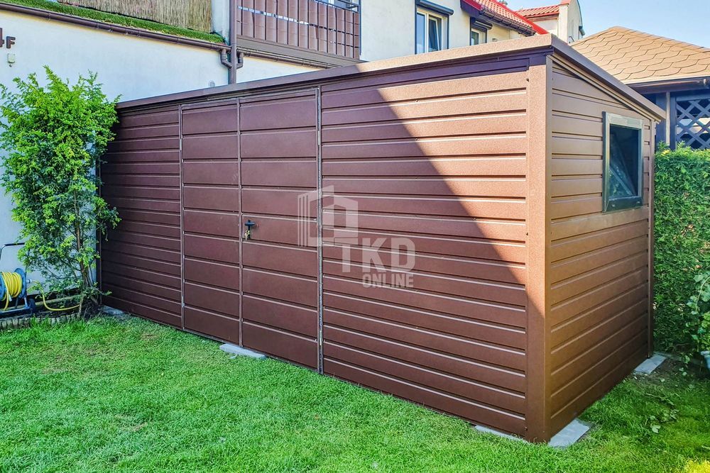 Schowek - Domek Ogrodowy 5,5X2M - Brama Dwuskrzydłowa - Okno Tkd246