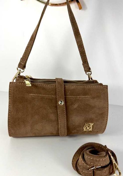 Massimo Contti Raportówka  harmonijka 3 komory  brązowy