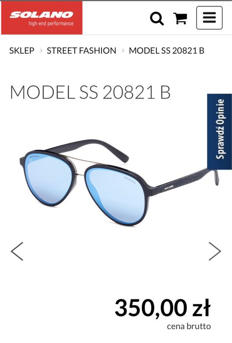 Okulary przeciwsłoneczne Solano model SS 20821 B