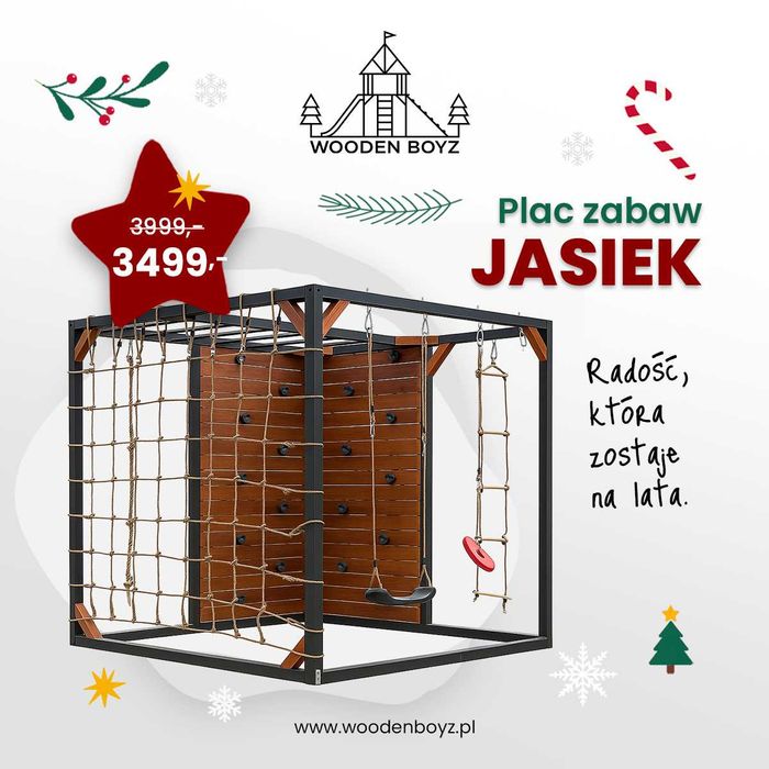PROMOCJA - Plac zabaw - Jasiek - Drewniany - Małpi gaj - Duży