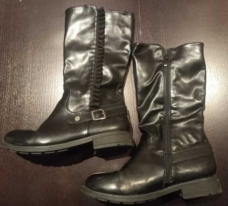 Kozaki damskie dziewczęce rozmiar 36, czarne Nelli Blu