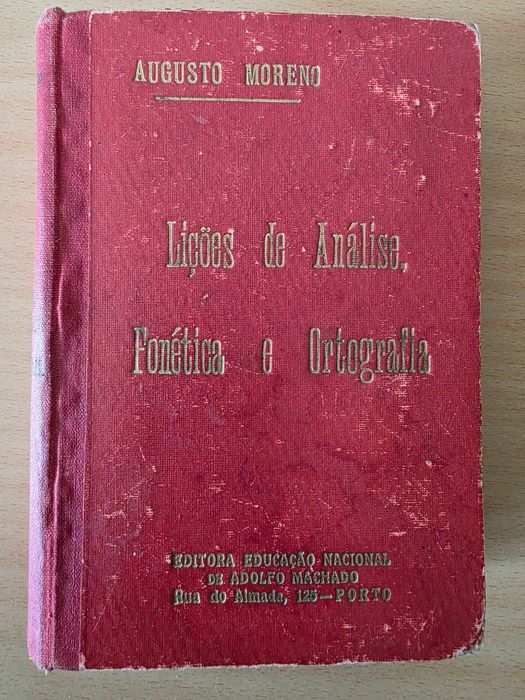 Livro "Lições de Análise, Fonética e Ortografia" de Augusto Moreno