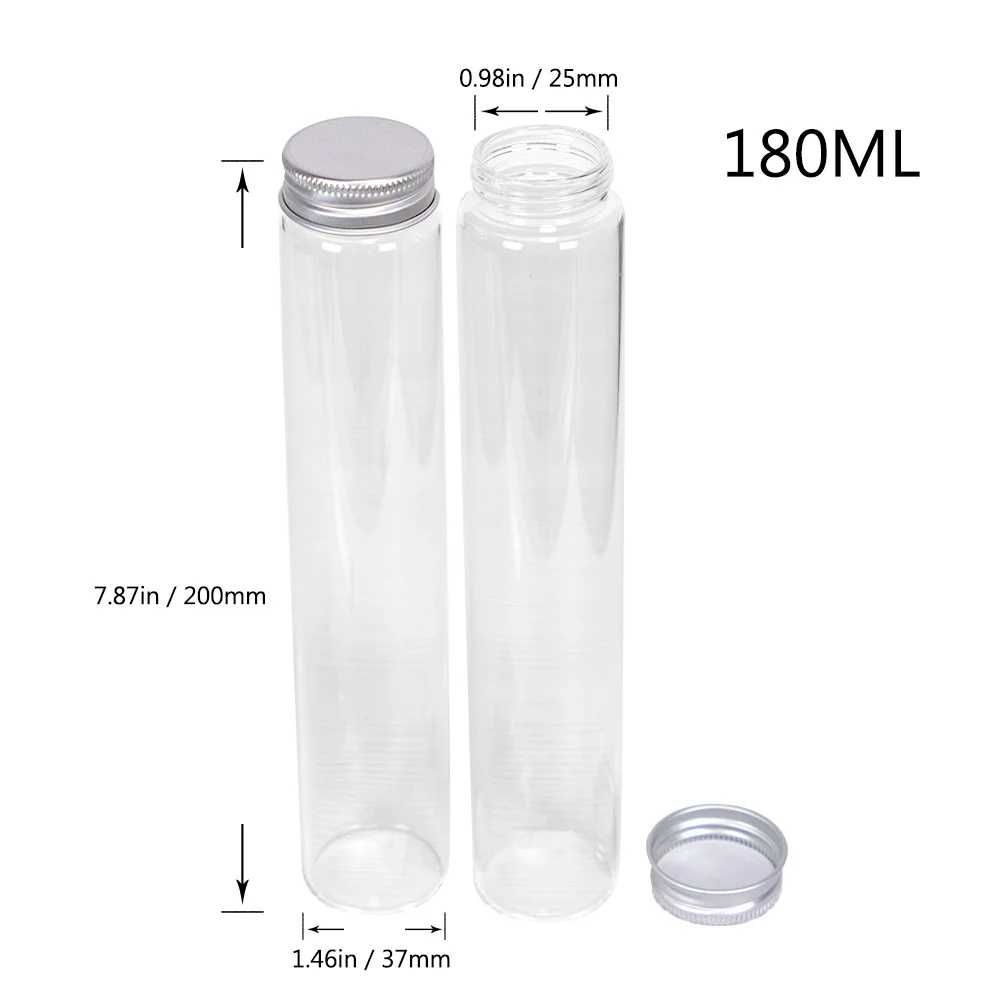 19 sztuk 180ml probówki butelki ze srebrnymi aluminiowymi kapslami