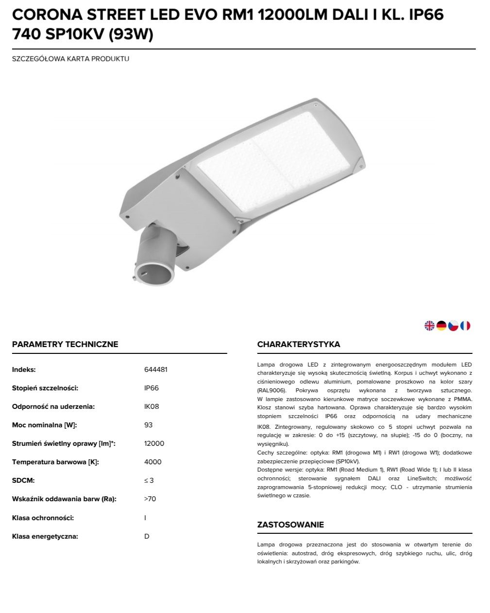 Lampa Corona Street Led EVO