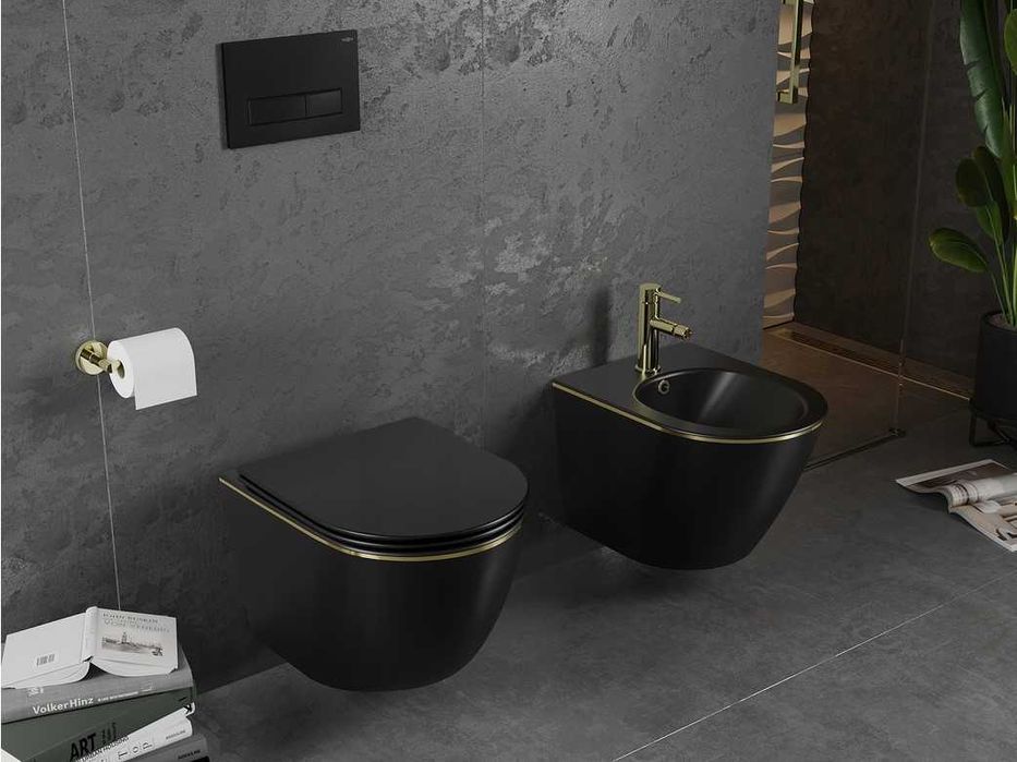 PROMOCJA Muszla CZARNA Miska WC Rimless Wolnoopadająca 0 zł KURIER