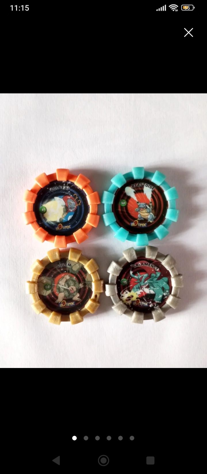 4 tazos boinx Pokémon
