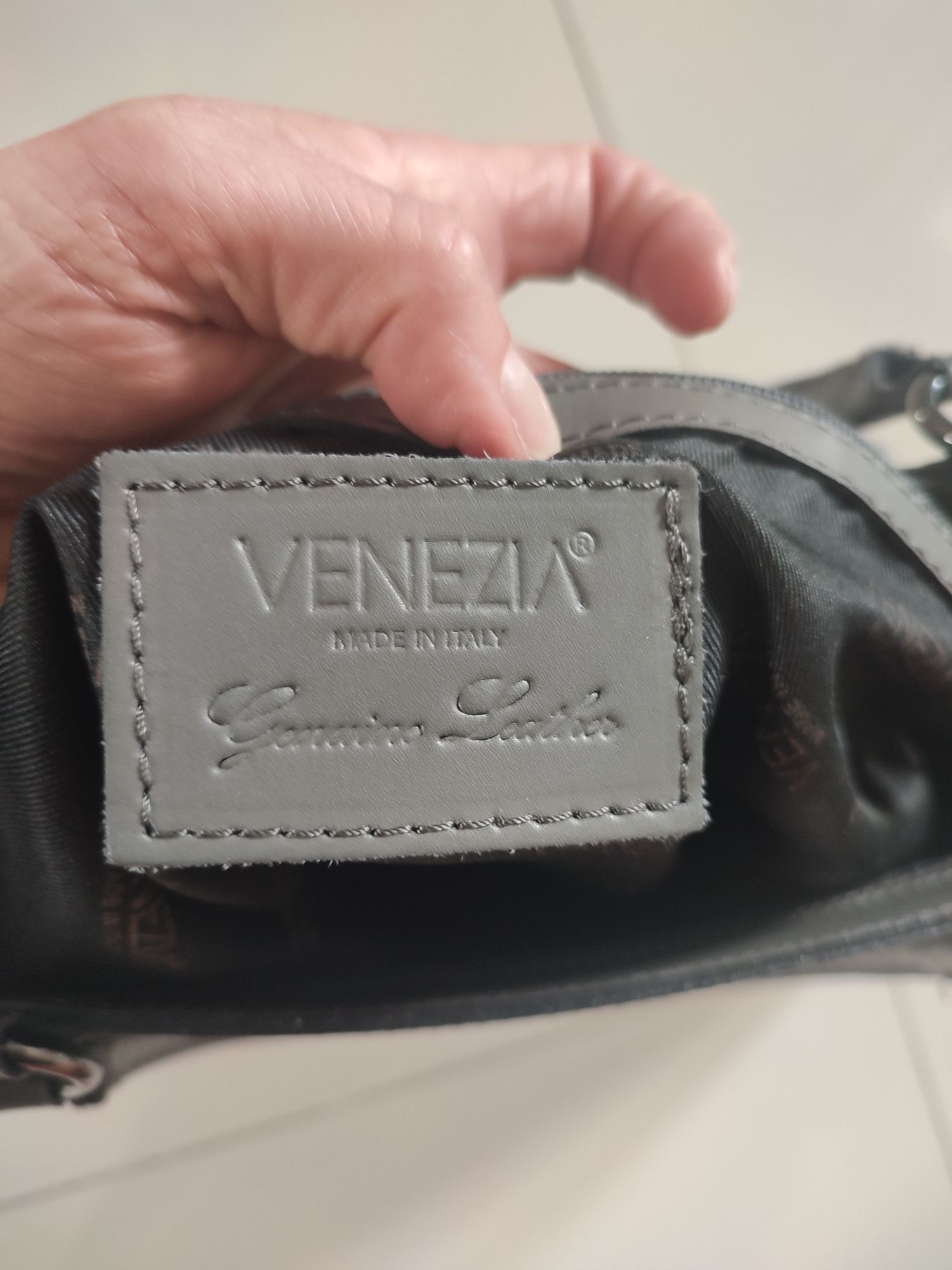 Venezia  torebka shoperka skóra popielata stan bdb