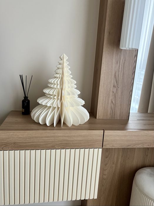 beżowa papierowa choinka święta 38 cm