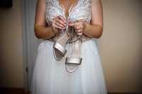 Suknia ślubna glamur ivory ecru biała tiulowa