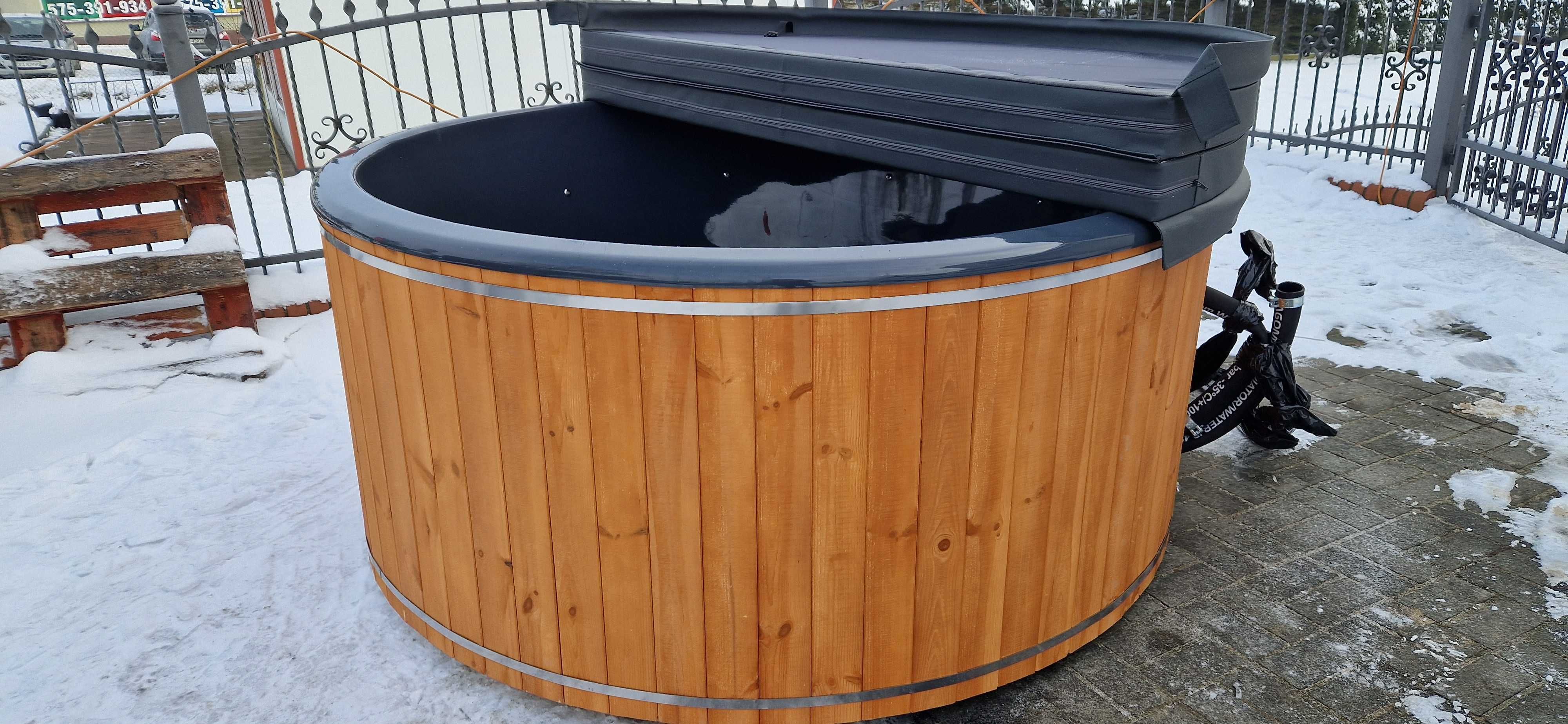 Balia ogrodowa z wkładem duża 225 cm,piec zintegrowany! Jacuzzi,10 LED