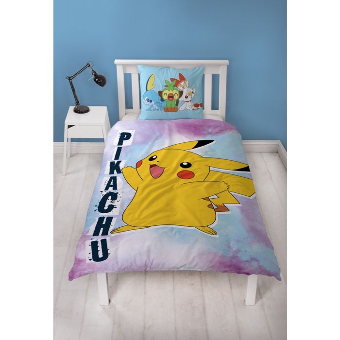 Pościel dziecięca 140x200cm komplet pościeli Pokemon Pikachu dwustronn