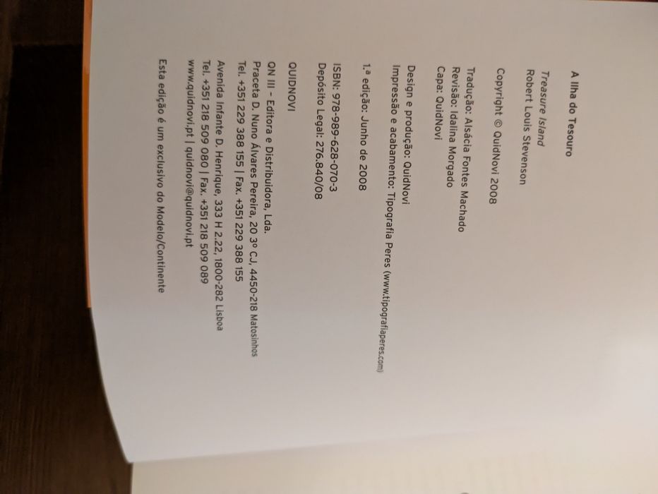 L " A Ilha do Tesouro " Robert Louis Stevenson (Como Novo)