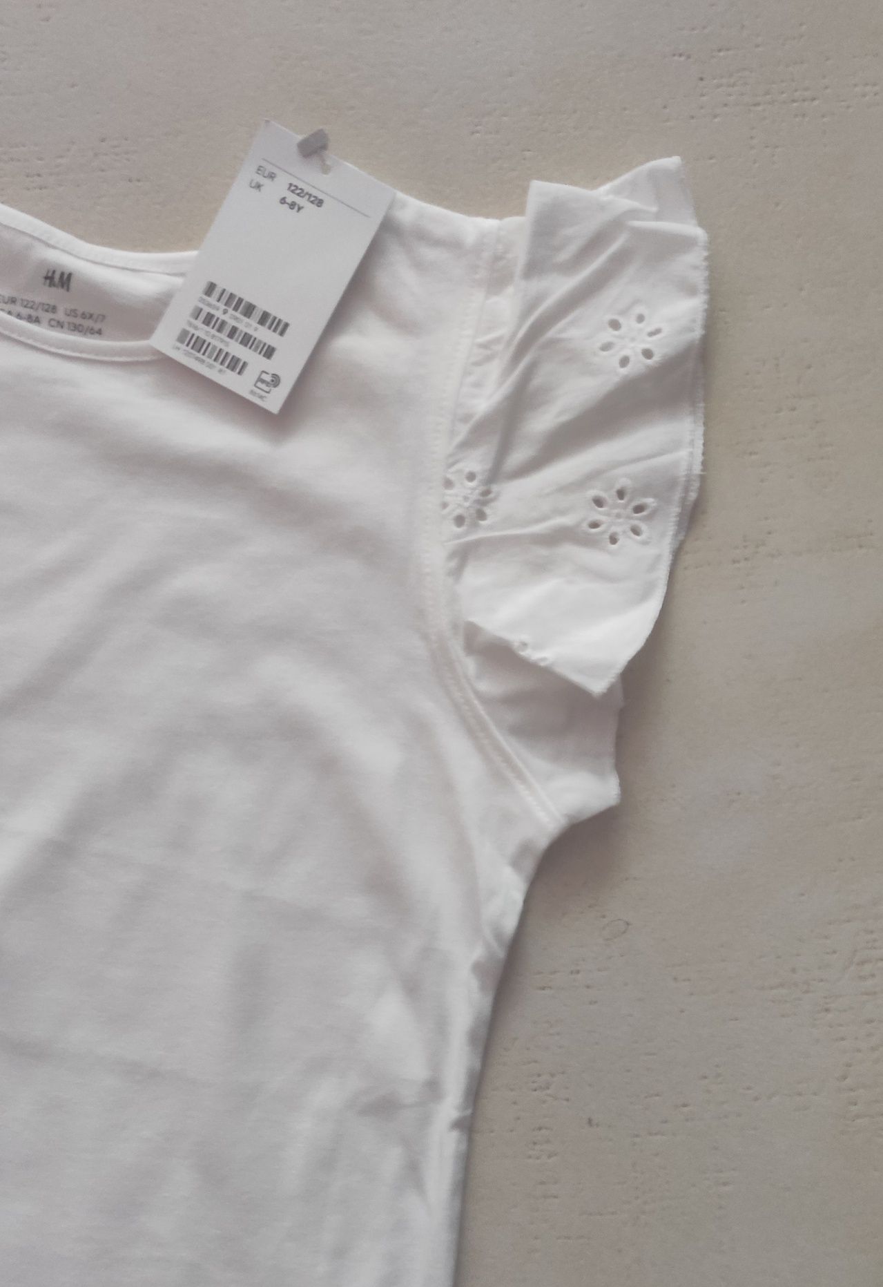 H&M bluzeczka haft r.122/128 nowa
