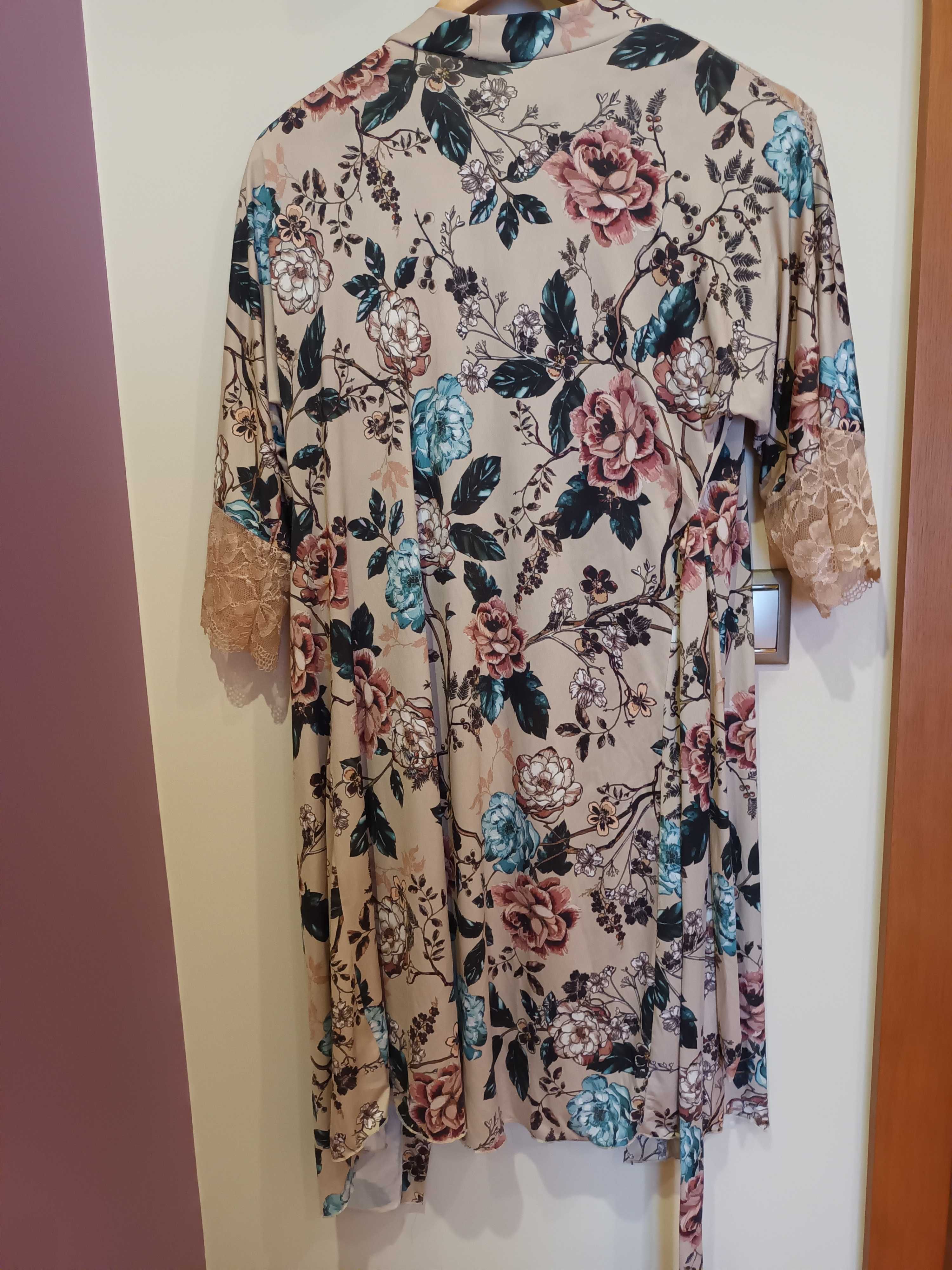 Nowy szlafrok + halka nightdress Hamana roz.36/38