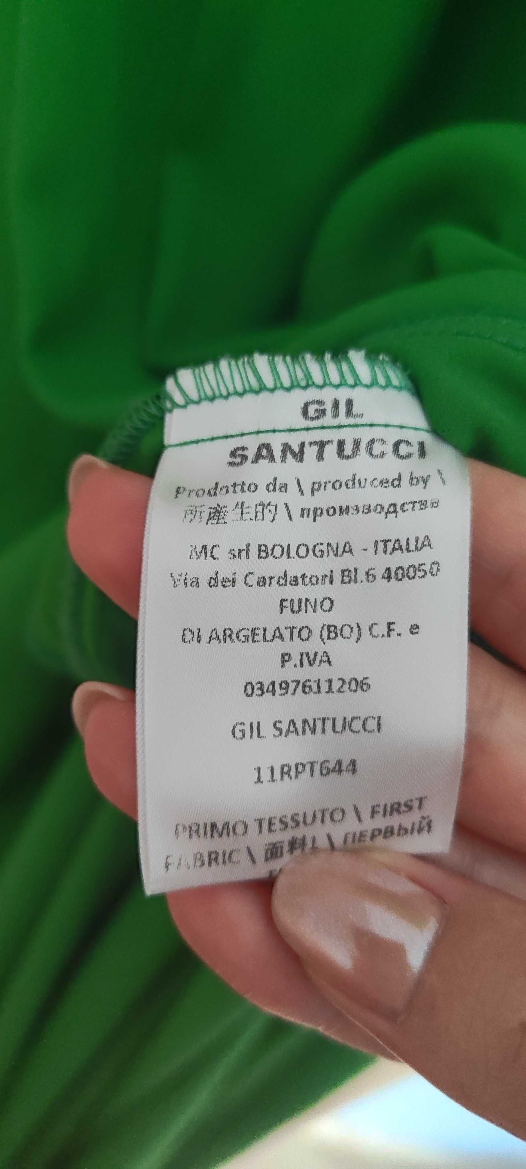 Gil Santucci sukienka maxi zielona grecki wzór