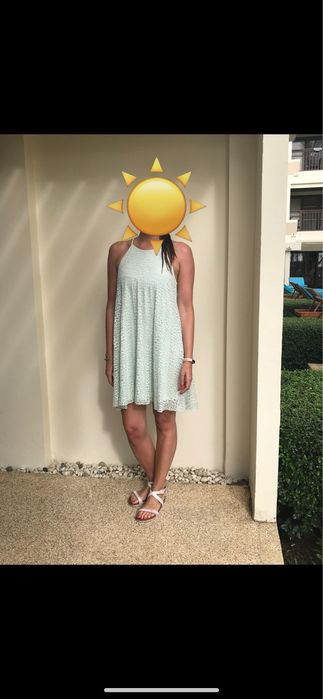 Vestido de verão com renda da H&M, tamanho S (mais para S/M)