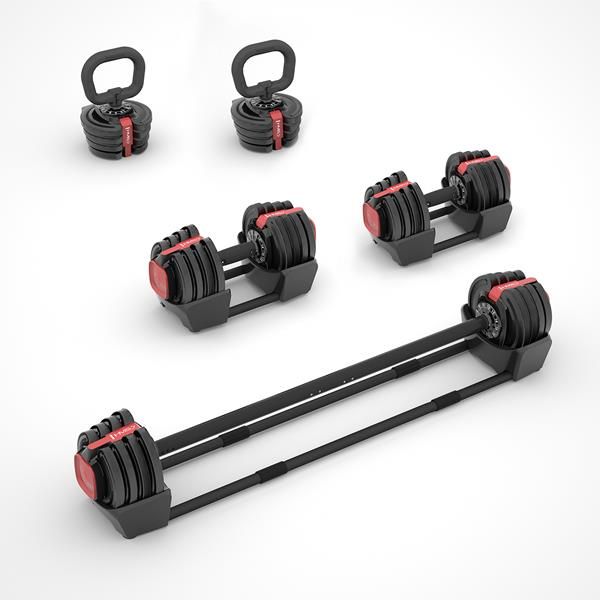 sgr18 pro set 3w1 zestaw regulowanych sztangielek 41 kg hms