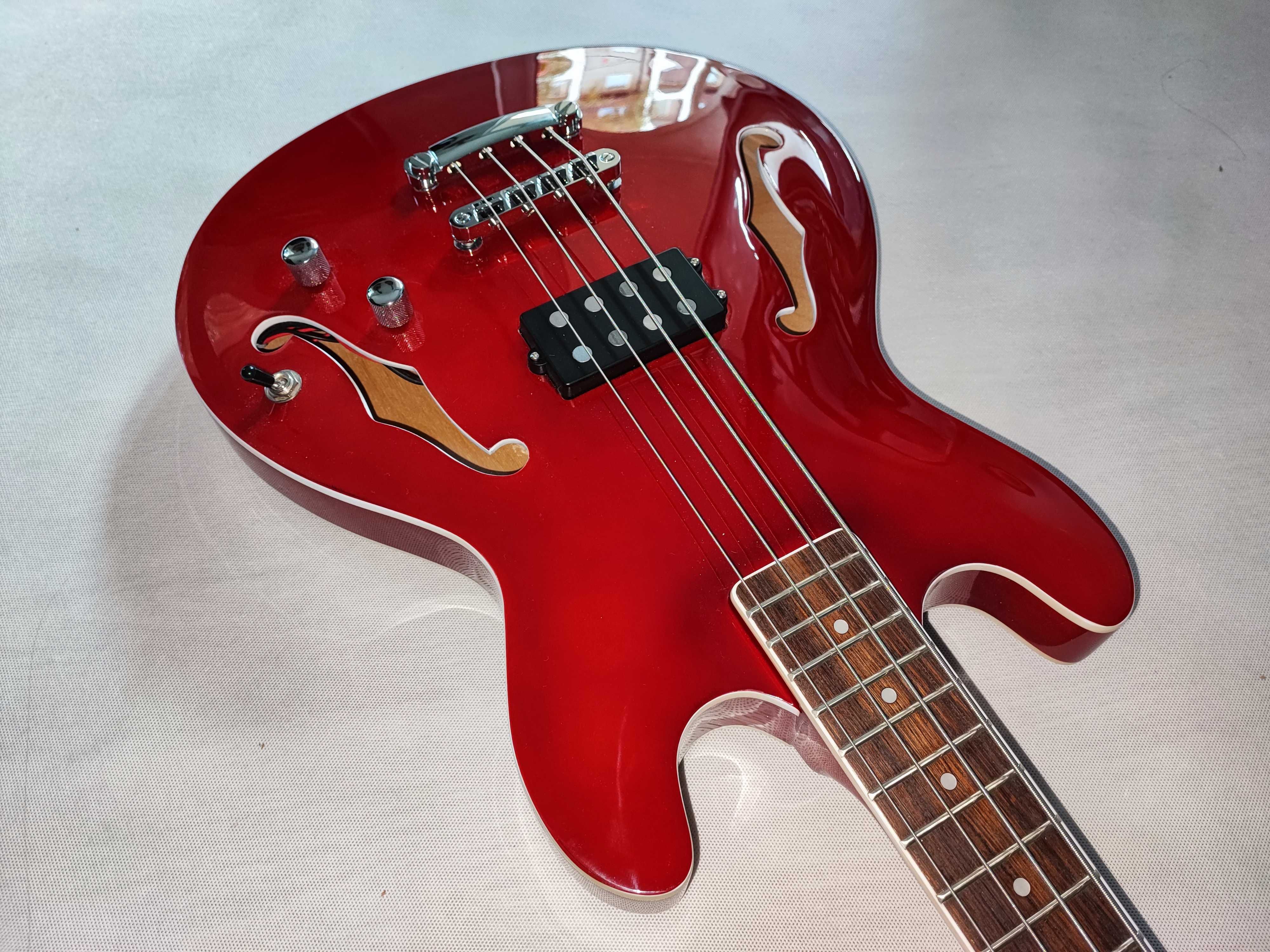 HARLEY BENTON HB-50 Cherry Red bas semi-hollowbody ustawiona lutniczo!