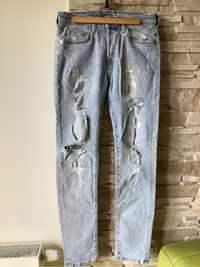 Spodnie jeansowe męskie rurki z dziurami H&M skinny low waist 29/32