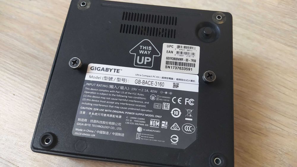 ПК Неттоп Gigabyte GB-BACE-3160
