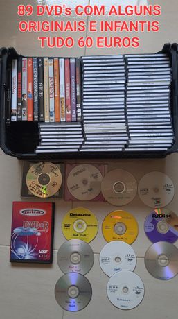 89 DVD's de vários tipos alguns originais 60 euros e alguns individuai