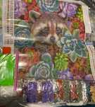 Kit completo Diamond painting Raposa com flores