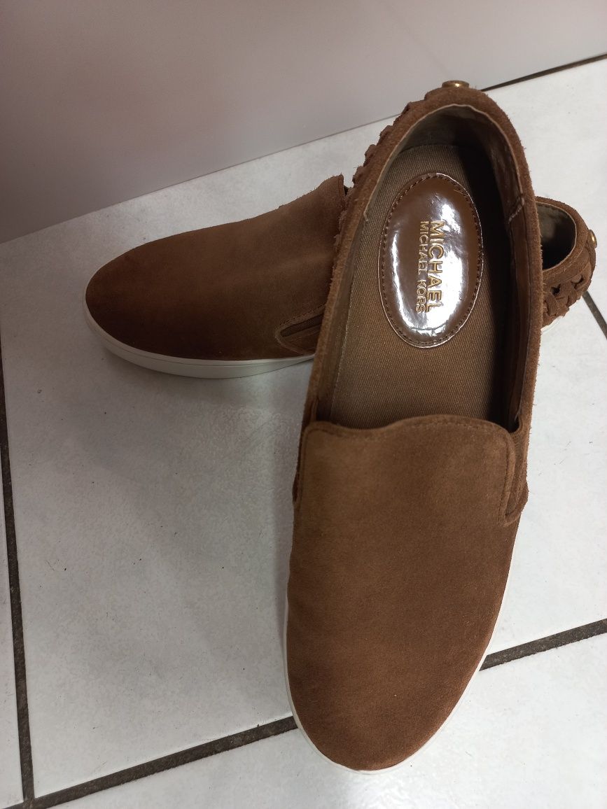 Коричневі замшеві мокасини Michael Kors Stevie, 24,5 см устілка