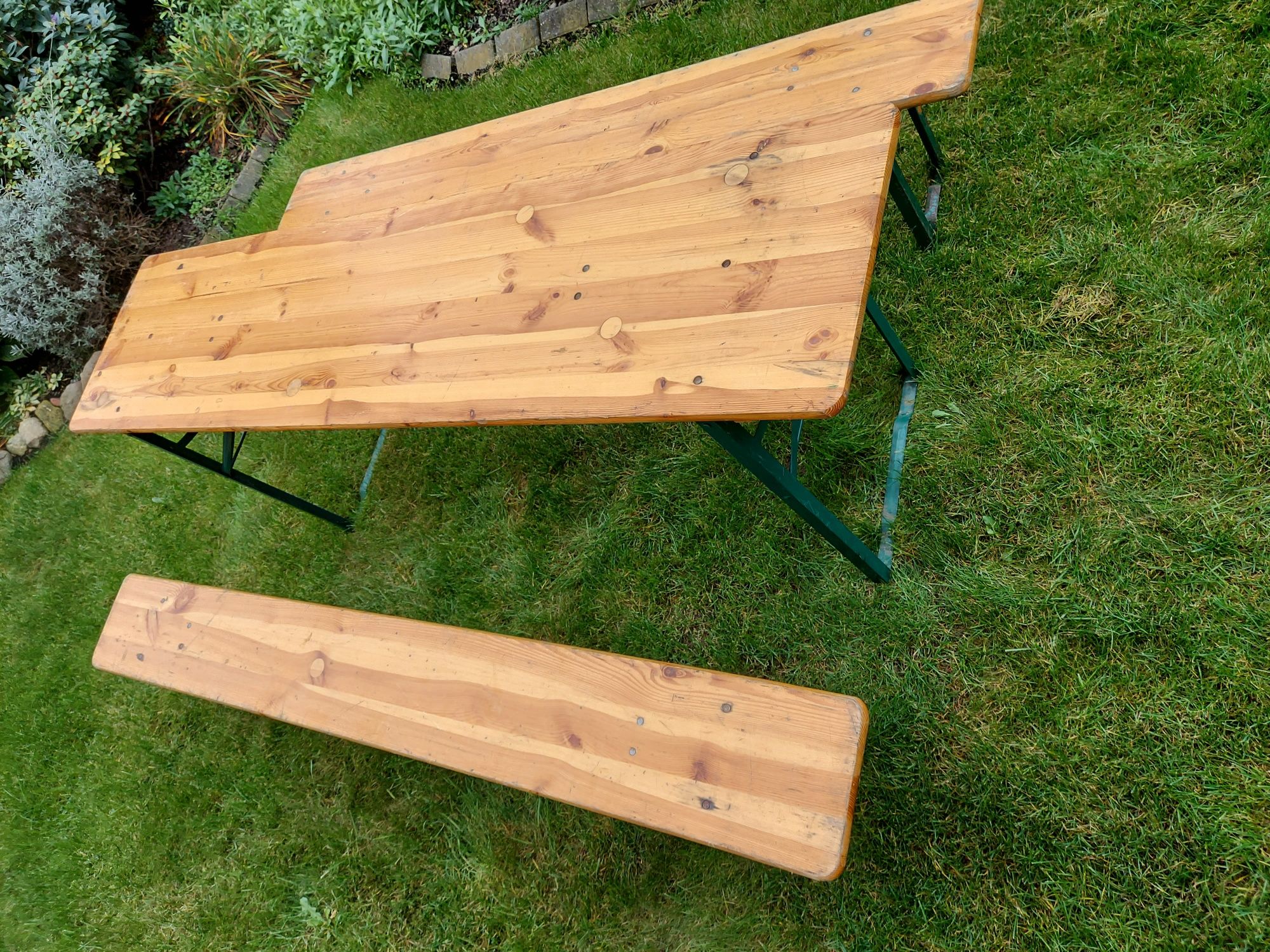 Solidny zestaw piwny stół ławki komplet 220x50x75