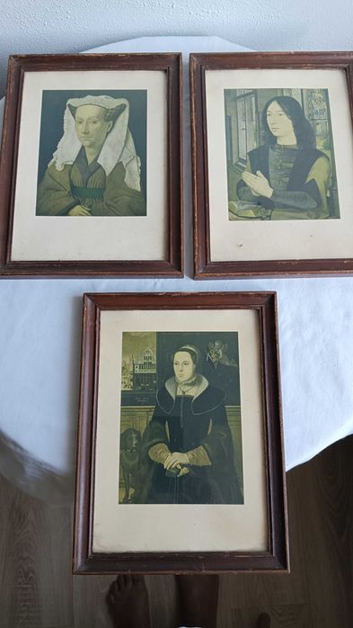 Stare obrazki w ramkach drewnianych + szkło. Cena 1 szt
