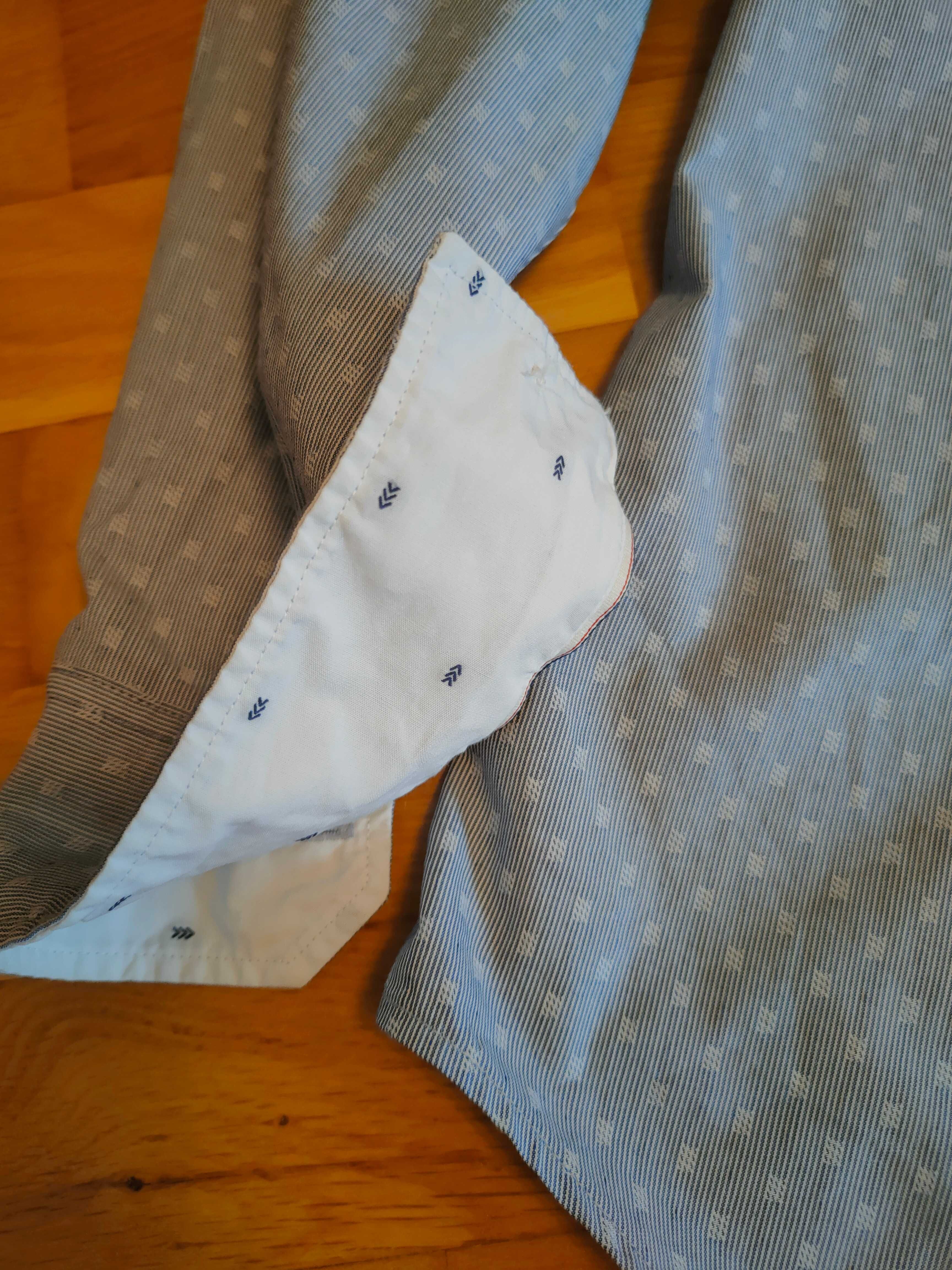 Męska koszula, niebieska Tommy Hilfiger, Oryginalna, casual