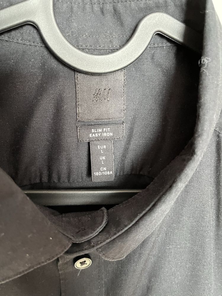 Czarna koszula H&M L czarna elegamcka koszula meska