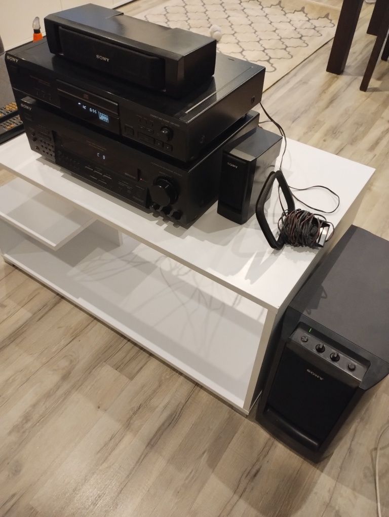 Sony amplituner 5.1, CD, głośniki,aktywny subwoofer,pilot,kino  domowe