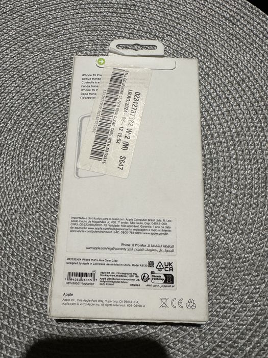 Apple clear case, etui iphone 15 pro max