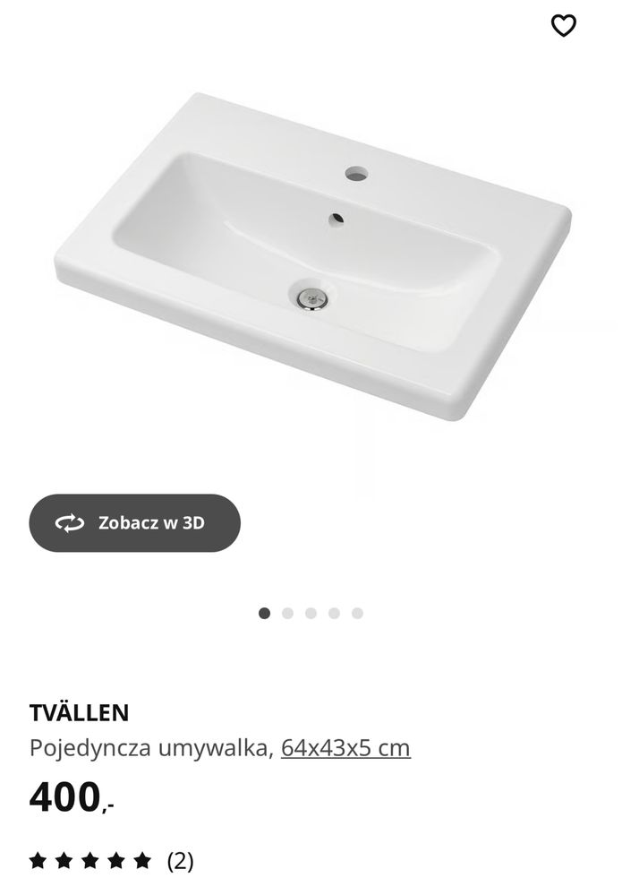 Szafka z umywalką Ikea Enhet/tvallen