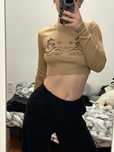 Crop top z długim rękawem smoki XS/34 y2k vintage aesthetic