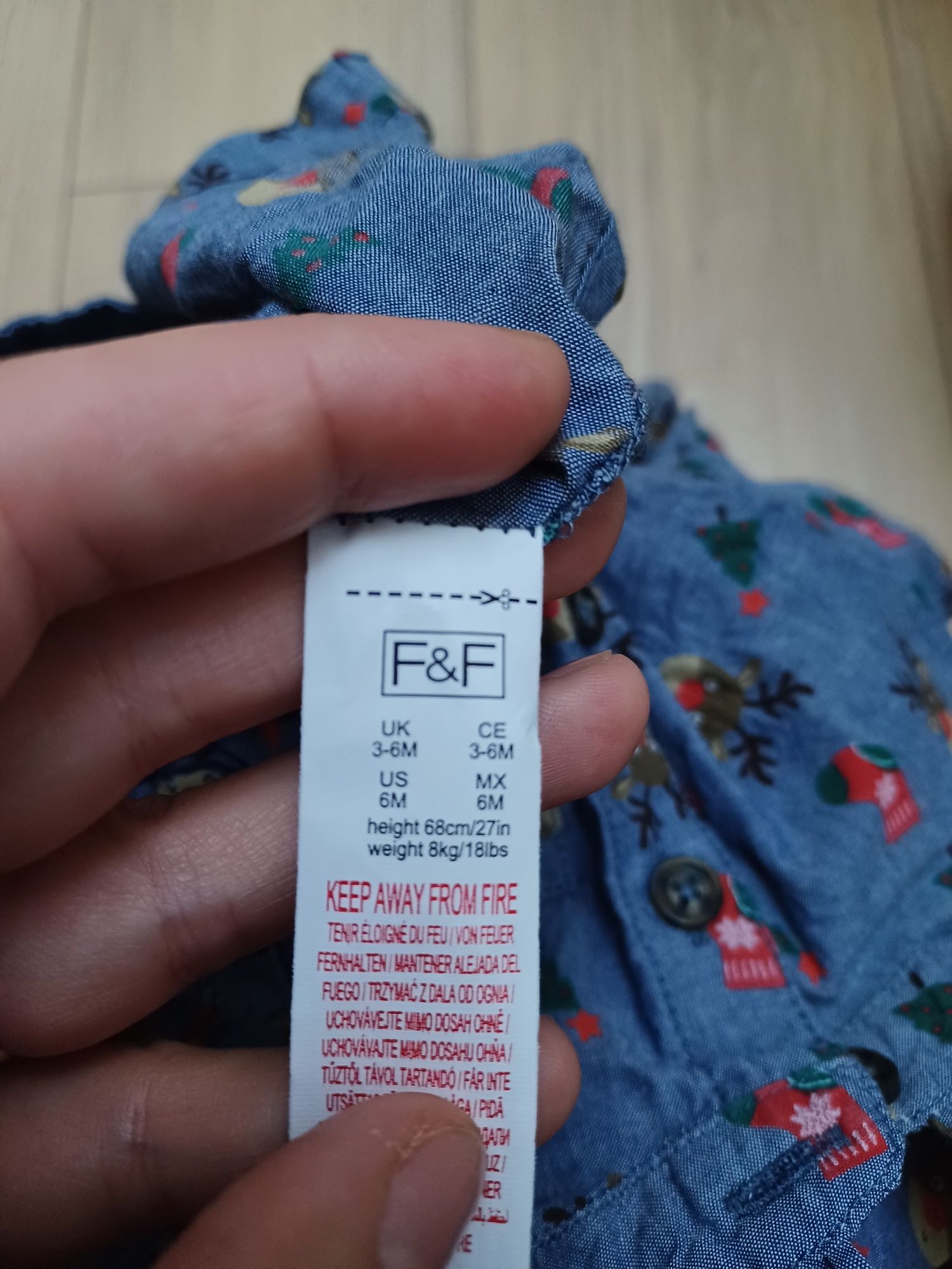 Koszula świąteczna, elegancka na święta  r.68 F&F