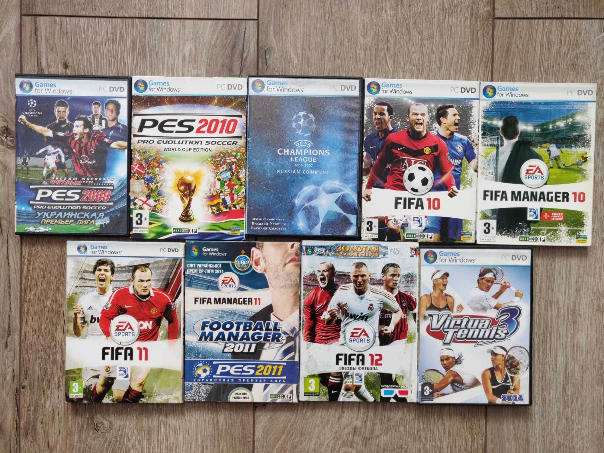 Спорт, футбол, теннис.  Игры  PC DVD.