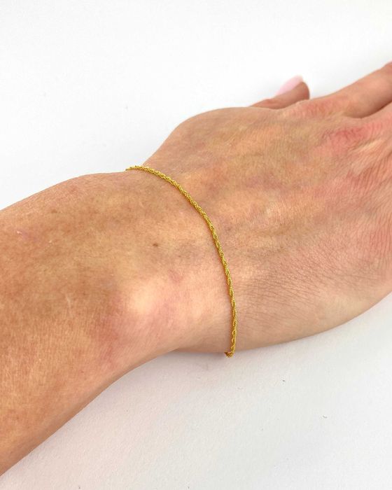 ZŁOTA bransoletka KORDEL 1,2mm PRÓBA 585 (14K) długość 18,5 cm