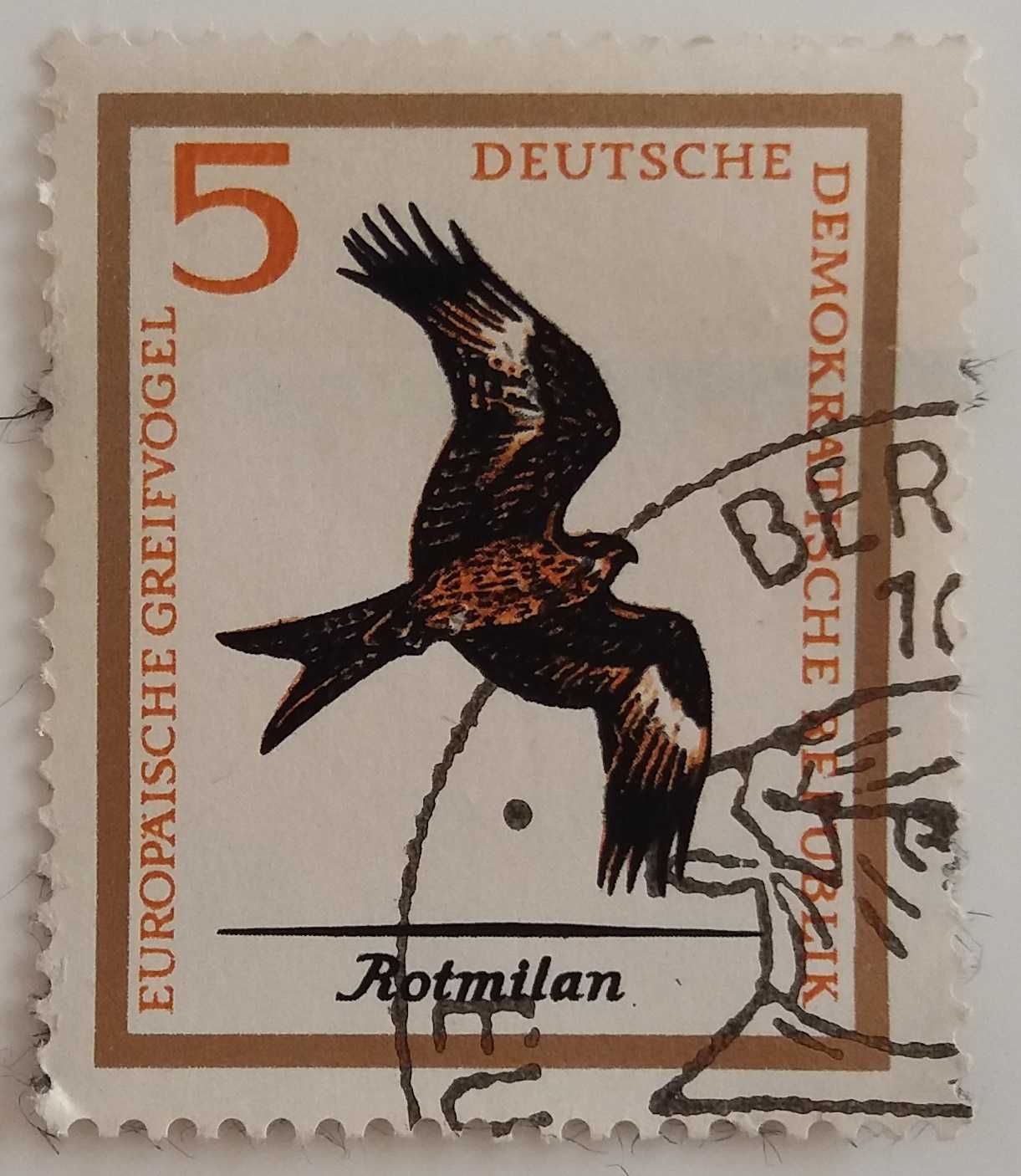 Znaczki pocztowe, NRD 1965, Europejskie ptaki drapieżne