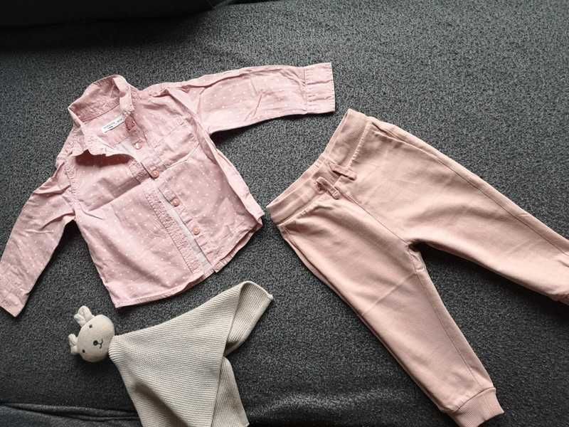 Zestaw Sinsay Fox and Bunny koszula i spodnie r. 80 cm 12m