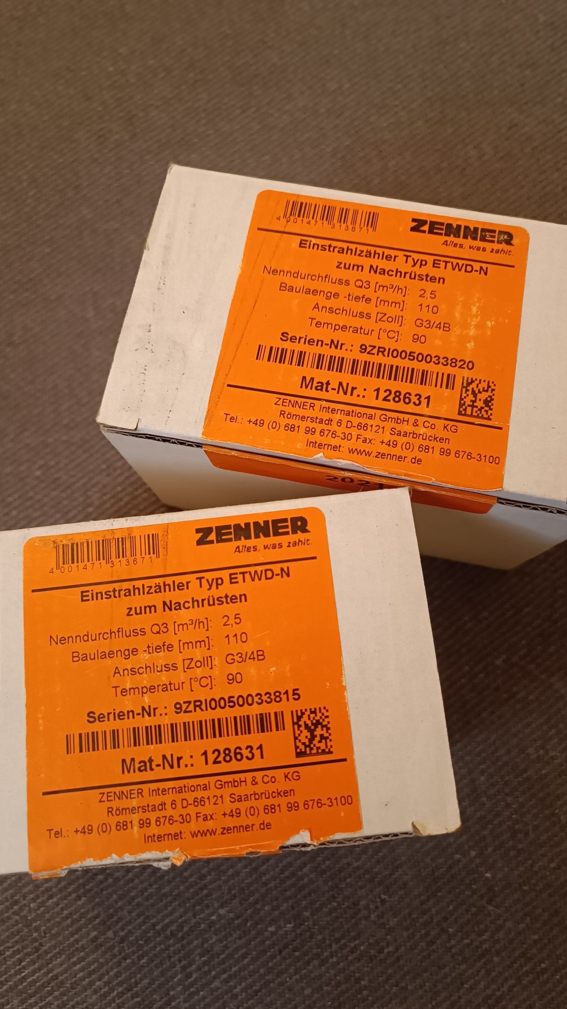 Счетчик горячей воды ZENNER ETWD-N Q3=2,5 L=110 DN=15mm