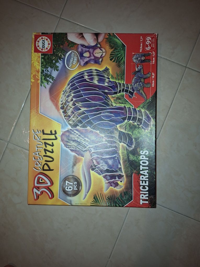 Puzzle 3D Creature Triceratops 67 Peças