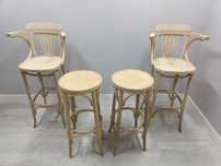 Hoker stołek barowy gięty Thonet Fameg Radomsko szlifowany 16szt