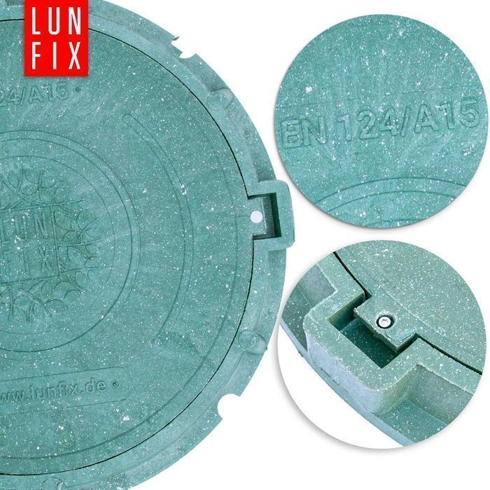 Pokrywa 60cm właz zamykany do studni szamba 600 mm 1,5t A15 zielony