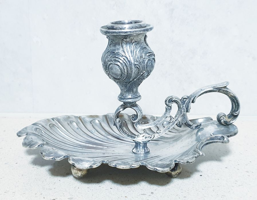 Lindissima antiga palmatória Arte Nova com banho em prata