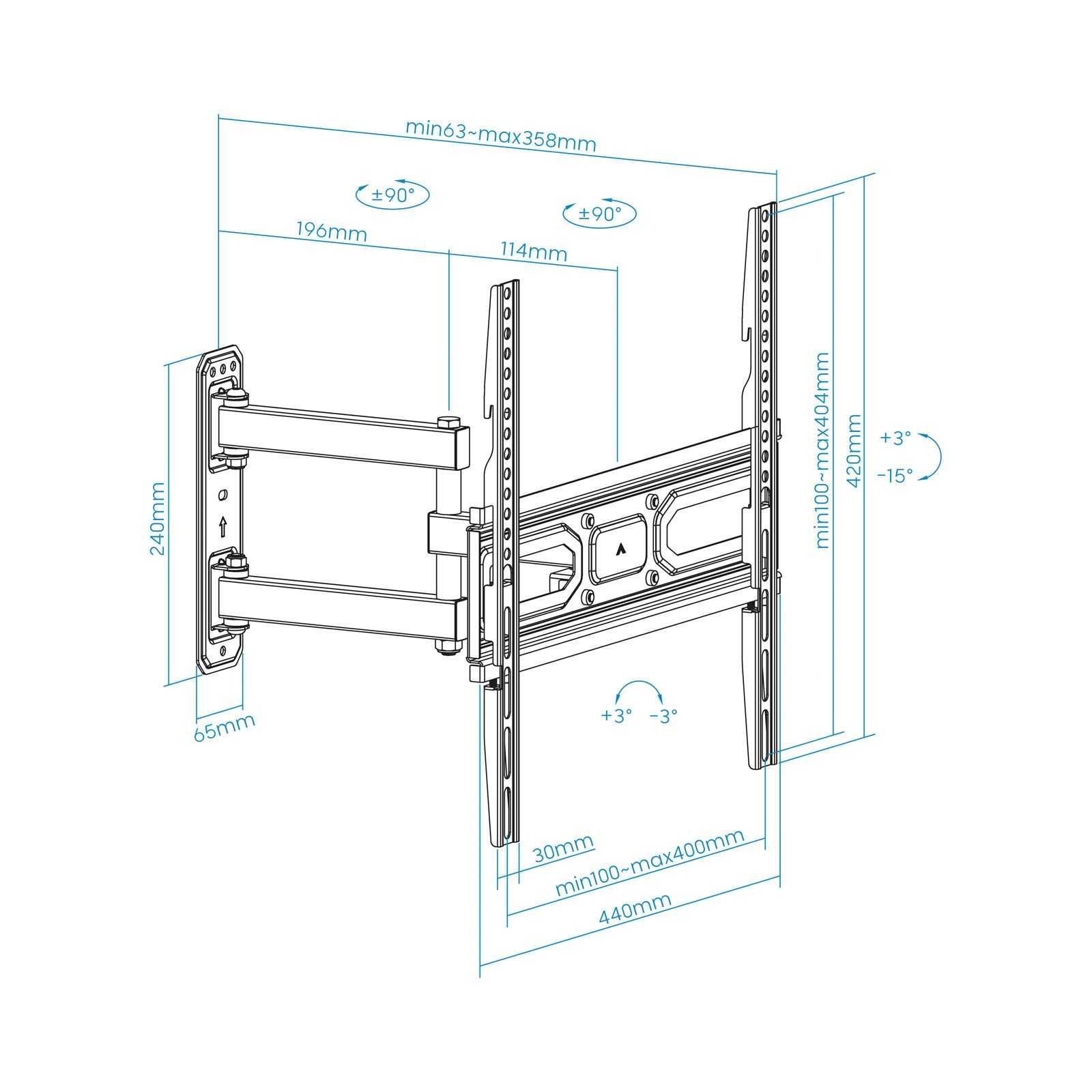 Suporte de parede para TV de 32 a 55", extensível, rotação (NOVO)