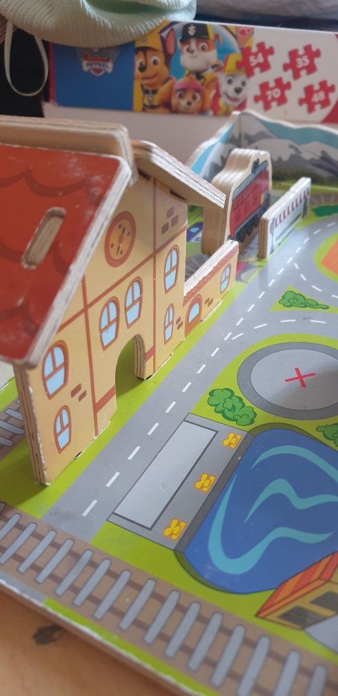 Plansza drewniana zabawka pojazdy układanka