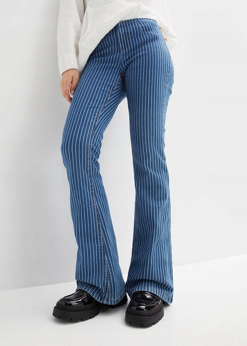 B.P.C spodnie jeansy w paseczki typu bootcut damskie 46.